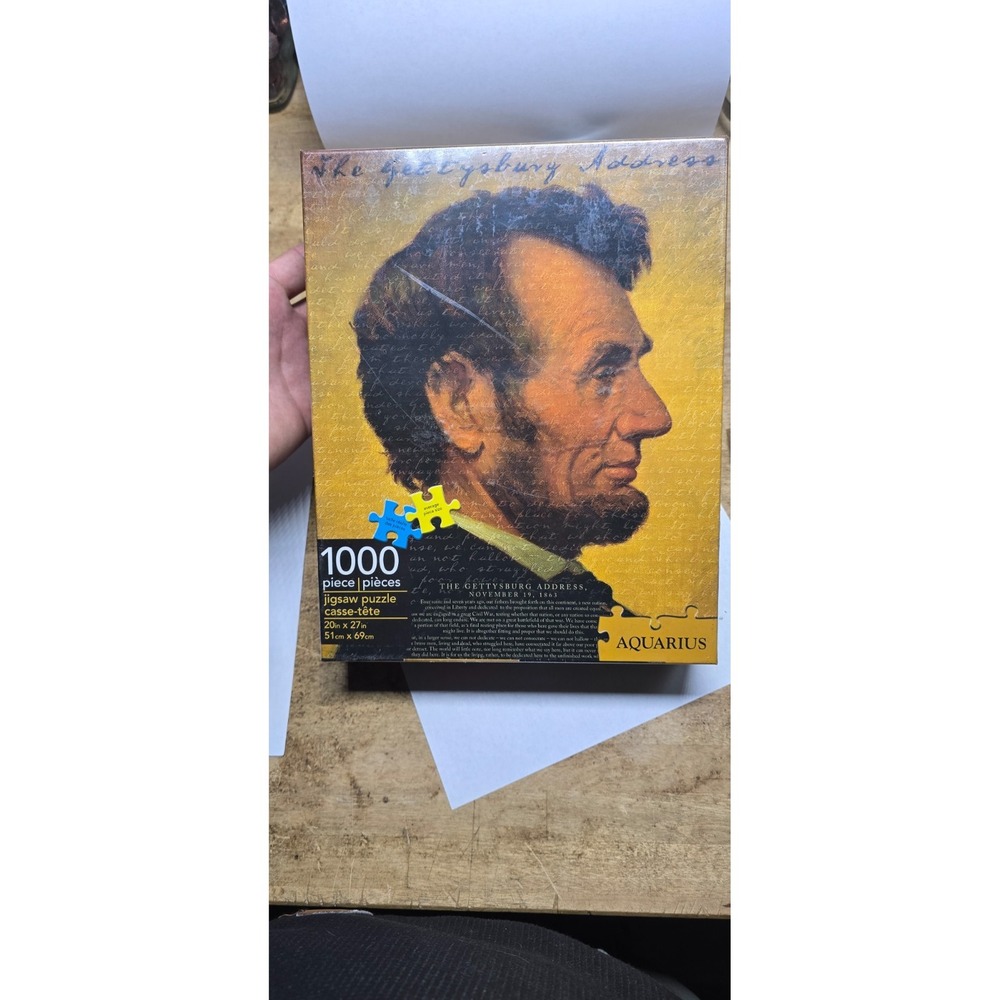 Abraham Lincoln Gettysburg Address 1000 Piece Jigsaw Puzzle Aquarius Smithsonian
